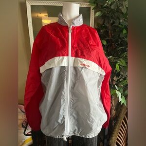 Vintage Adidas Red and Gray Windbreaker Jacket